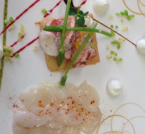 Carré de homard et st Jacques marinées
